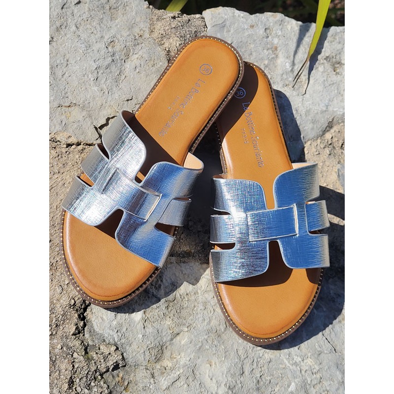 Mules femme Melodie argent