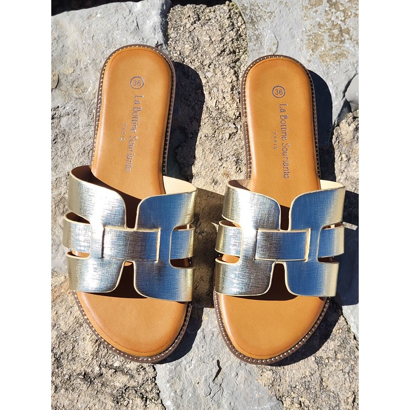 Mules femme Melodie dorées