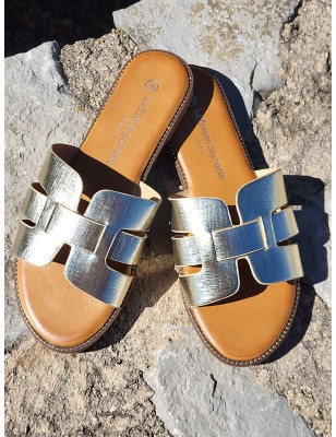 Mules femme Melodie dorées