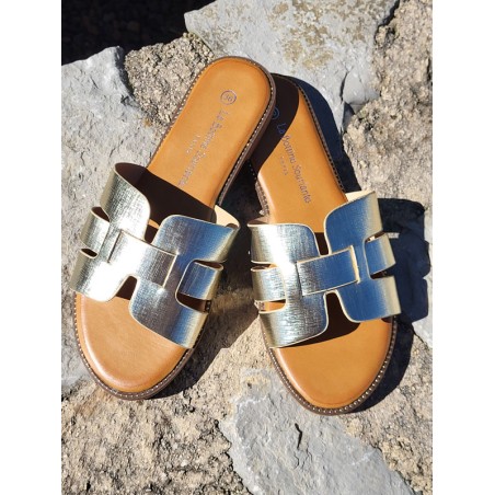 Mules femme Melodie dorées