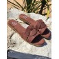 Mules femme daim Thea marron