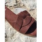 Mules femme daim Thea marron