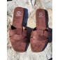 Mules femme daim Thea marron