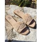 Mules femme daim Thea beiges