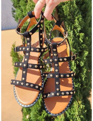 Sandales femme clou Elora noires