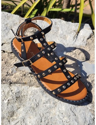 Sandales femme clou Elora noires