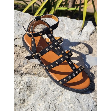 Sandales femme clou Elora noires