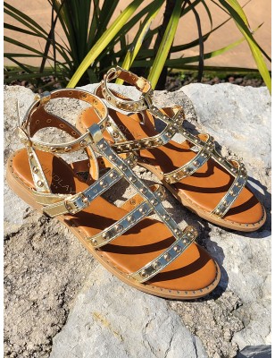 Sandales femme clou Elora dorées