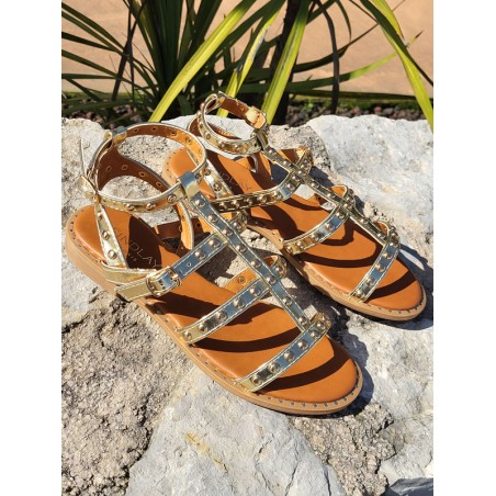 Sandales femme clou Elora dorées