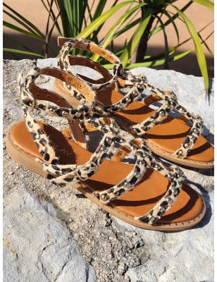 Sandales femme clou Elora leopard