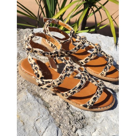 Sandales femme clou Elora leopard