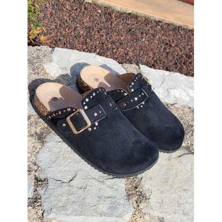 Sabots femme daim Moyana noirs