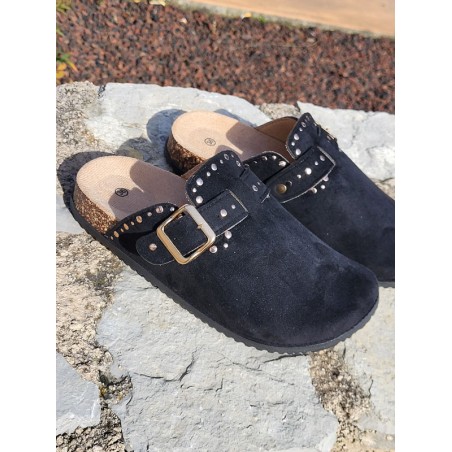 Sabots femme daim Moyana noirs