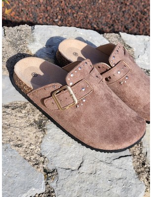 Sabots femme daim Moyana marron