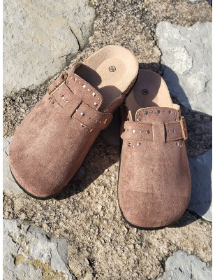 Sabots femme daim Moyana marron