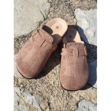 Sabots femme daim Moyana marron