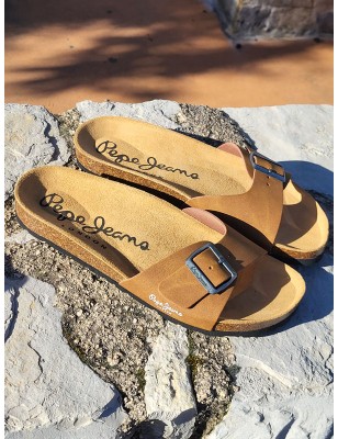 Mules homme Pepe Jeans Bio basic camel
