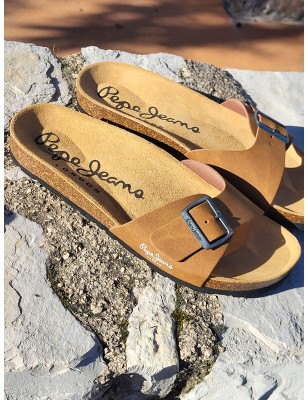 Mules homme Pepe Jeans Bio basic camel