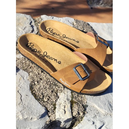 Mules homme Pepe Jeans Bio basic camel
