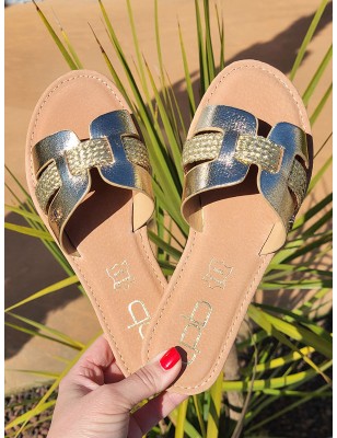 Mules femme LPB Nahed dorées