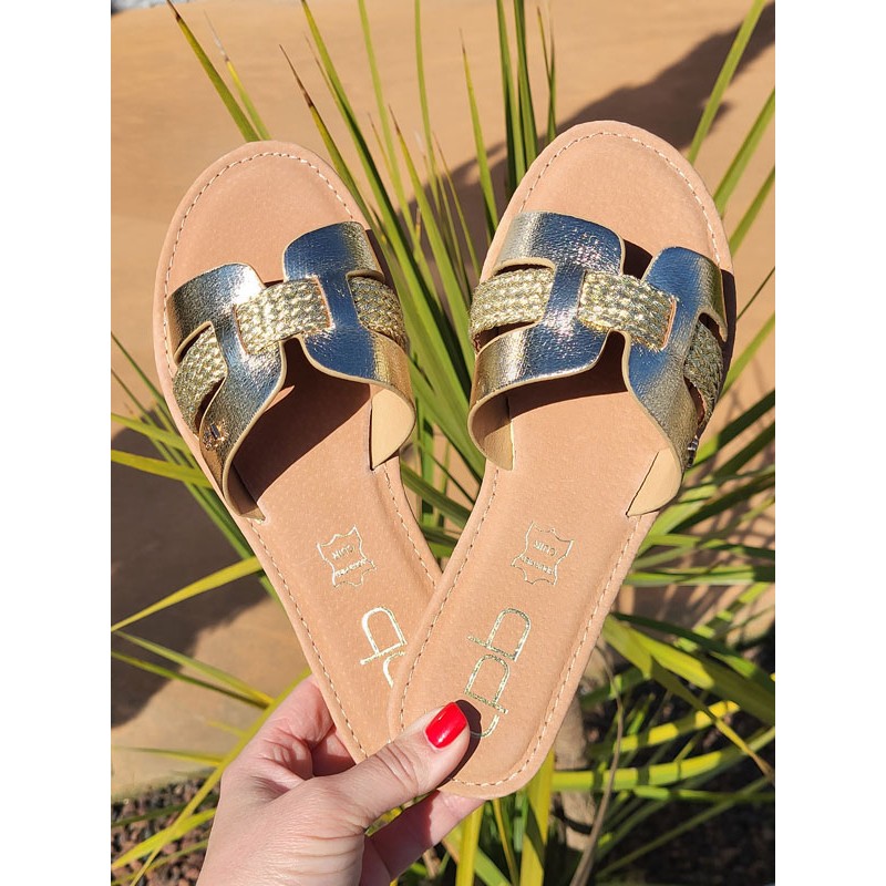 Mules femme LPB Nahed dorées