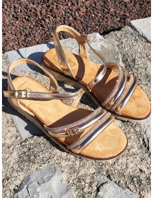 Sandales femme LPB Norane rose gold