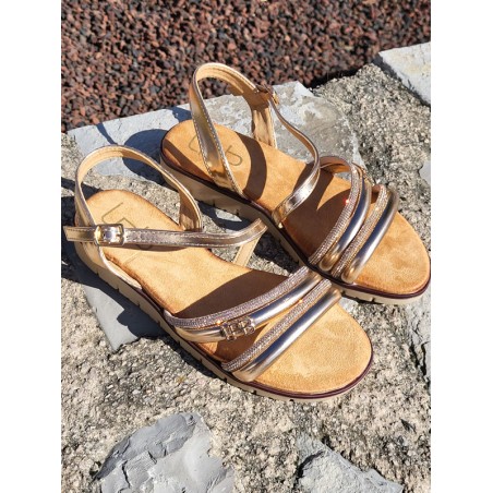 Sandales femme LPB Norane rose gold