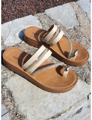 Mules femme Mariani beiges