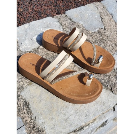 Mules femme Mariani beiges