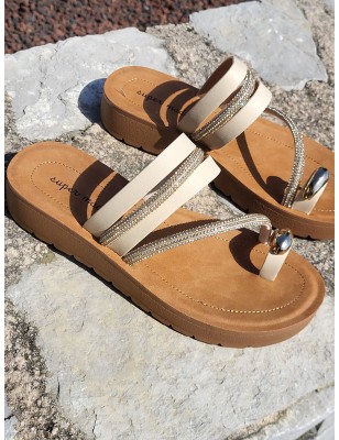 Mules femme Mariani beiges