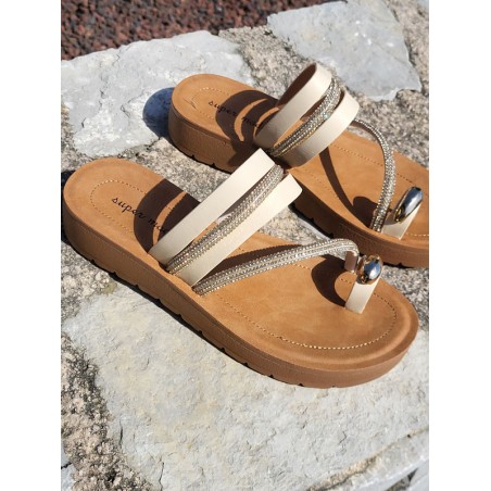 Mules femme Mariani beiges