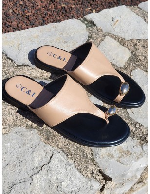 Mules femme Monesta beiges