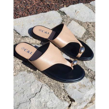 Mules femme Monesta beiges