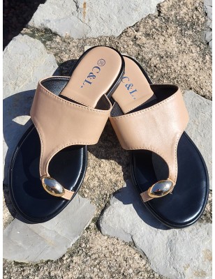 Mules femme Monesta beiges