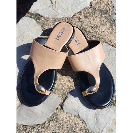 Mules femme Monesta beiges