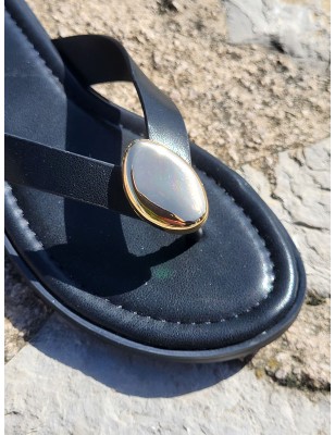 Tongs femme Majesta noires