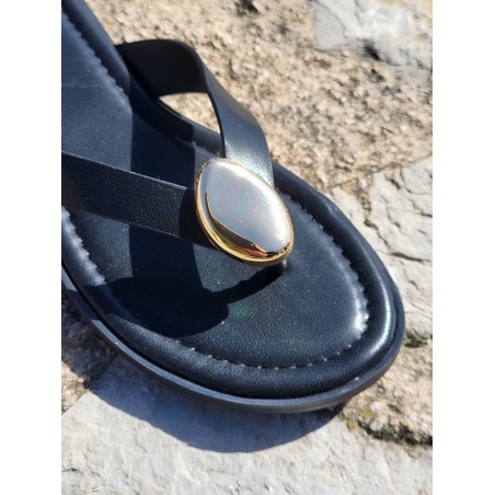 Tongs femme Majesta noires