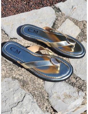 Tongs femme Majesta dorées