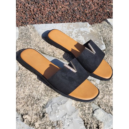 Mules femme suédine Vera noires