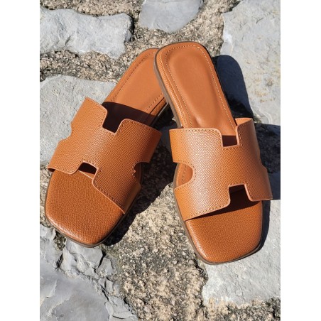 Mules femme Brima camel