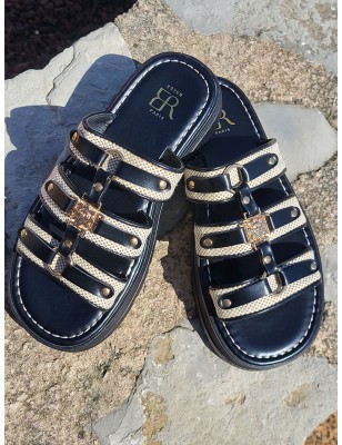 Mules femme leonie noires