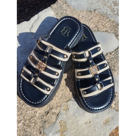 Mules femme leonie noires