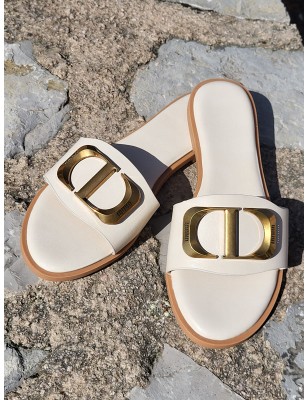 Mules femme Ania beiges