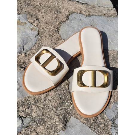 Mules femme Ania beiges