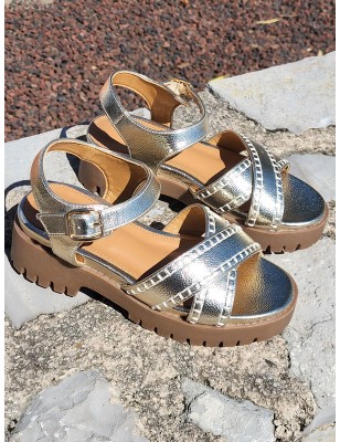 Sandales femme Audrey dorées