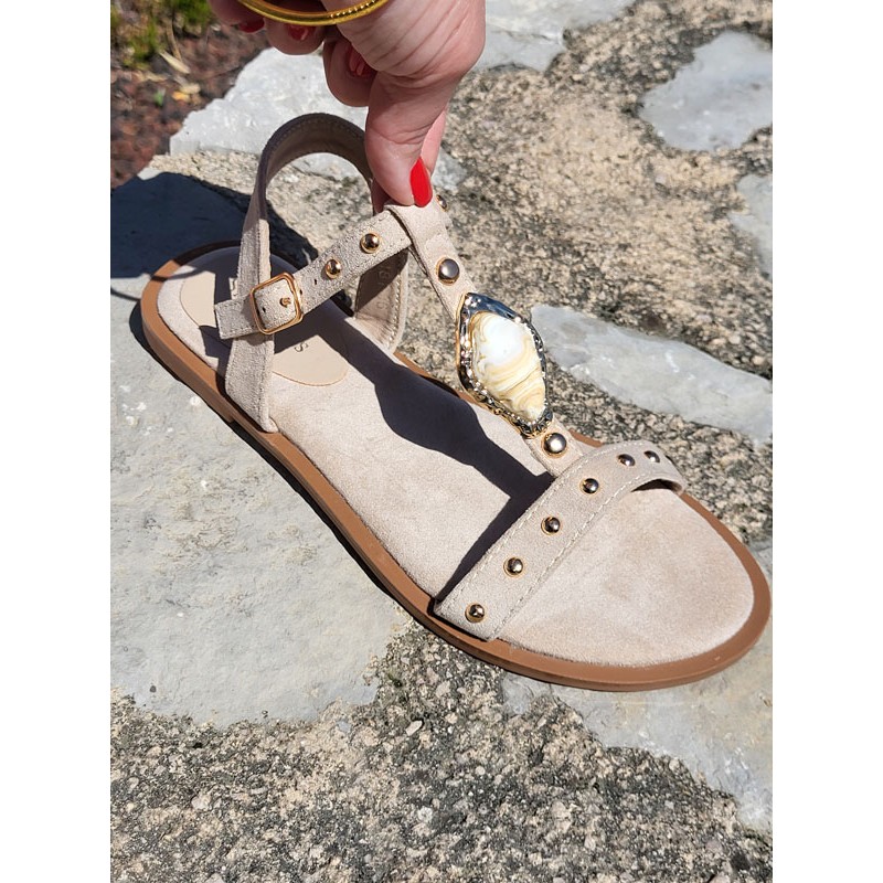 Sandales femme Amanda beiges