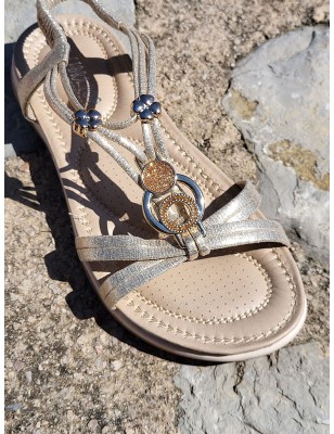 Sandales femme Elaura dorées