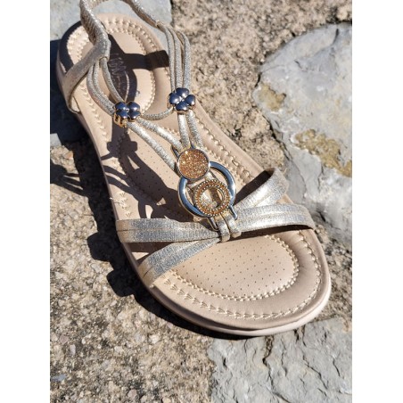 Sandales femme Elaura dorées