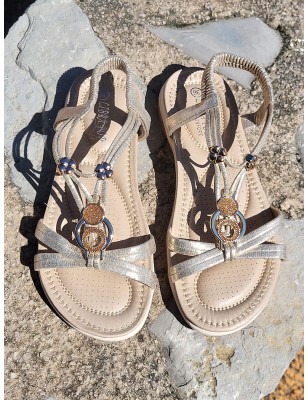 Sandales femme Elaura dorées