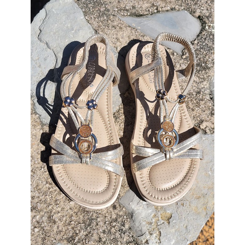 Sandales femme Elaura dorées